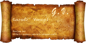 Gazsó Vencel névjegykártya